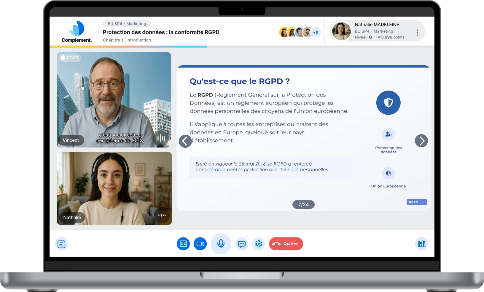 Avatar IA Complement en formation